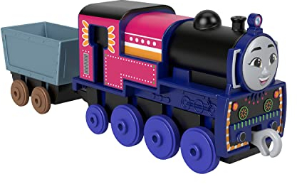 Thomas die kleine Lokomotive Ashima Schiebelokomotive aus Metall, Die-Cast Zug mit Kristallen und Zubehör zum Spielen mit der Eisenbahn, Spielzeug für Kinder, 3+ Jahre, HNN20