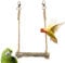 Columpio para Pájaros de Madera Natural de Olivo - Juguete Accesorio para Colgar en Jaulas - Percha Madera Natural para Pájaros, Palo Soporte para Jaulas Canarios Limar y Masticar
