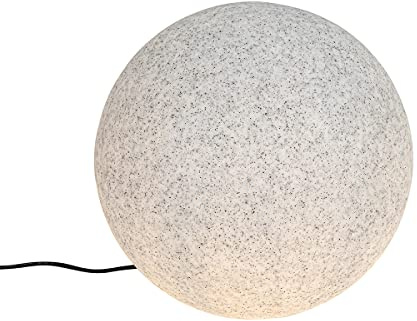 Qazqa - Moderne Außenleuchte I Sockelleuchte grau 45 cm IP65 - Nura I Außenbeleuchtung - Kunststoff Kugel I Kugelförmig - LED geeignet E27
