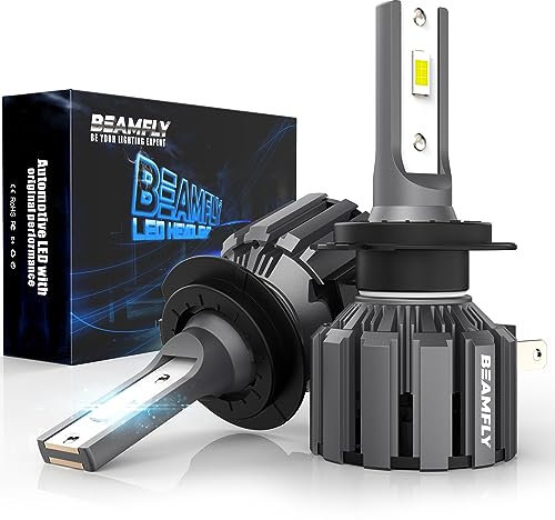 BEAMFLY Bombillas H7 LED 18000LM, Lampara Faros Delanteros Coche, Kit de Conversión Halógena 12V, 6000K Luces Blancas
