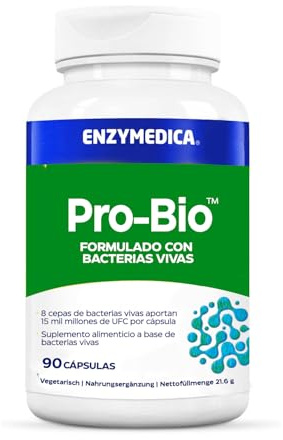Enzymedica - Pro-Bio, für einen gesunden Darm, fördert die Verdauung & reguliert Darmtätigkeit, reduziert Gase & Blähungen, mit über 10 Milliarden KBE, Glutenfrei, Milchfrei, 90 Kapseln