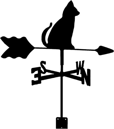 BAZAC Veleta de Gato, Veleta de Metal de Acero Inoxidable, Veleta Retro, indicador de dirección del Viento, jardín, Patio, Ornamento, decoración, Veleta