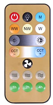 Newwyt Adjustable Brightness Fan Speed Timing IR Remote Control Replacement for home bedroom E27 Ceiling Fan Light yellow ABS