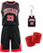 Basketball Trikot Kinder - Schnell trocknendes Basketball Trikot und Shorts mit Wrist Wraps - Ärmelloses Basketball Anzug Set für Training und Spiele - Hochwertige Basketball Kleidung(26, Black)