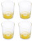 UNITED COLORS OF BENETTON - Set de 4 Vasos de Cristal Amarillo. Cristal resistente y de fácil Lavado - Estilo clasico de marca Benetton - Apta para lavavajillas