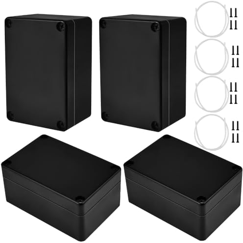 Scatola di Giunzione Impermeabile IP65, Derivazione Custodia Esterna 100 x 68 x 50 mm, Giunzione Cavi Custodia Elettronica, Scatola per Progetti Elettronici in Plastica - Nero