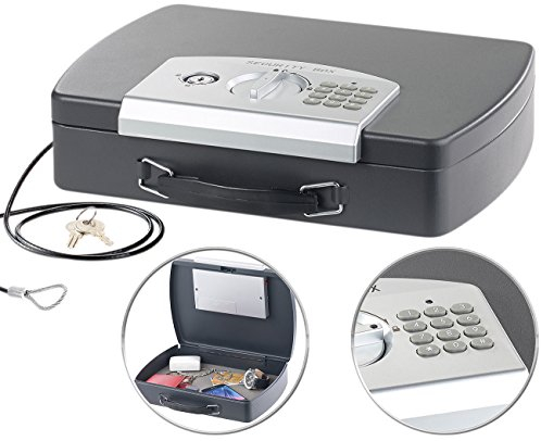 Xcase Dokumentenbox: Geld- & Dokumentenkassette, Stahl, Versandrückläufer (Geld Kassette, Safe mit Elektronik-Schloss, Dokumentenmappe)