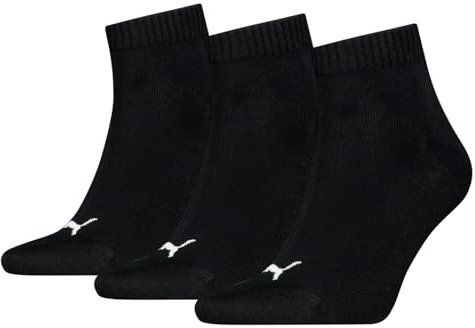 Puma Unisex Quarter Sock, Black, 47/49 (3er Pack)