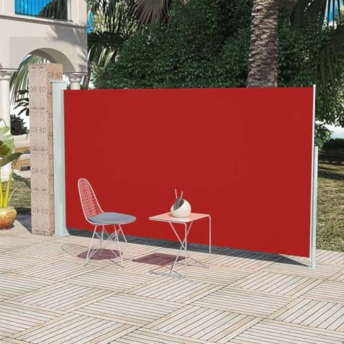 Home & Garden Rasen & Garten Outdoor Living Outdoor Sonnenschirme & Sonnenschirme Terrasse Seitenmarkise 160 x 300 cm Rot