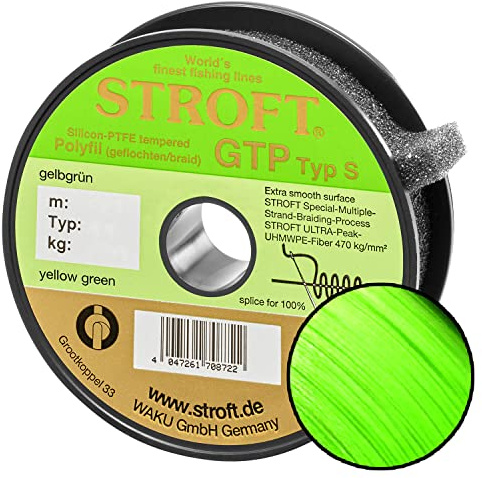 STROFT GTP Typ S Geflochtene Angelschnur 125m Gelbgrün