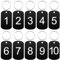 10 Stück Nummernschilder Aluminium Nummern ID Tags mit Loch (Nummer 1-10) Gravierte Schlüsselanhänger mit Schlüsselringe Schwarz Zahlenanhänger für Hotel Tierhause Fitnessstudio