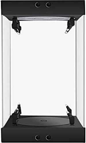 Acryl-Vitrine mit Drehteller, LED-Leuchten, transparente Arbeitsplatte, Würfel-Organizer, Ständer, staubdicht, Schutz, Vitrine für Action-Figuren, Spielzeug, 40 cm