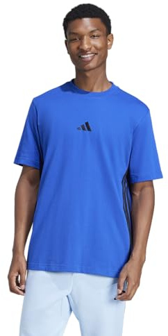 Adidas Herren Essential Three Stripes Single Jersey Tee, Team Royal Blue/Black, XS