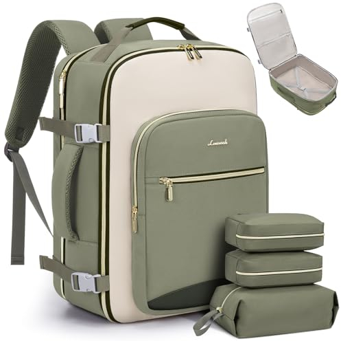 LOVEVOOK Bagage à main Sac à dos, avion, de voyage pour femme Grand 40 l, étanche, avec compartiment pour ordinateur portable 17, Sac à dos de voyage pour l'école, le travail, le camping