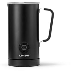 Sjöstrand Coffee Elektrischer Milchaufschäumer - Edelstahl, Für Heiße & Kalte Milch, Antihaftbeschichtet (Matt Schwarz)