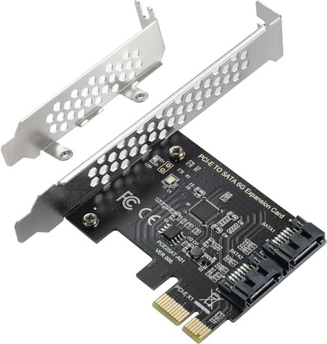 YABOANG Scheda PCIe SATA a 2 Porte, Espansione PCI-E, Controller 6 Gbps per Windows/Linux, Supporto SSD e HDD