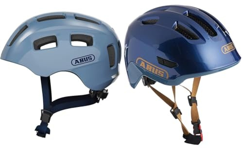ABUS Fahrradhelm Youn-I 2.0 - mit Licht für Kinder, Jugendliche und Junge Erwachsene & Kinderhelm Smiley 3.0 ACE LED - Fahrradhelm mit Licht