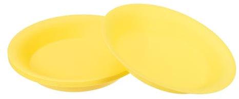 PATIKIL 8 Inch Plant Saucer Tray, 5 Pack Plastic Drip Tray Round Collects Excess Water Flower Pot Drainage Trays for Heavy Indoor Outdoor Pans, Yellow