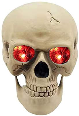 Halloween Deko,Totenkopf Deko,Halloween Totenkopf Licht,Totenkopflampe mit leuchtenden Augen,hängende Halloween-Gartendekorationen,Dekor leuchtende Lampen-Requisiten