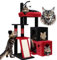 Globlazer Gothic Cat Tower for Indoor Adult Cats, 50-inch Heavy Duty Goth Cat Tree for Big Cats, Maine Coon Cat Tree with Extra-Large Padded Platform, 2 Large Condos, F50