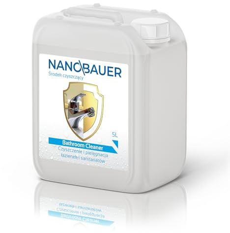 Superstarker und effektiver Badreiniger Nachfüllpackung | NANOBAUER Bathroom Cleaner | Armaturenreiniger Keramikwischer | Kapazität 5L