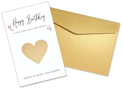 Geburtstag Überraschung Rubbelkarte Offenbaren Personalisierte Rubbelkarte mit Umschlägen Rubbelkarten mit Rubbelaufklebern Scratch to Reveal Überraschung Geschenk Neuheit Geburtstag Wunsch Grußkarte