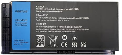 FESTAS FV993 Laptop Ersatz Akku Für Dell Precision M4600 M-4600 M4700 M-4700 M4800 M-4800 M6600 M-6600 M6700 M-6700 M6800 M-6800 Series R7PND X57F1 PG6RC 0TN1K5 JHYP (11.1V 5200mah)
