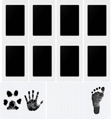 TOPHOPE Baby Handabdruck und Fußabdruck, Abdruckset für Neugeborene 0-6 Monate, Set, Hund, Pfotenabdruck Katze, Clean Touch Stempelkissen (8 PCS)
