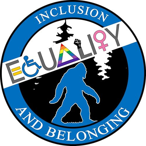Bigfoot Aufkleber für Gleichheit – Diversity Inclusion Belonging for All Vinyl Aufkleber 3x3 Auto LGBT LGBTQ LGBTQIA Equal Pay Equity Trans Gay Pride Female BLM Better Than Magnets Sticks Anywhere