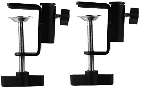 ERINGOGO 2pcs Microphone Table Mounting Clamp Positioning Screw Microphone Holder for Boom Arm Desk Fixed Clip Space-saving from Scratches