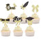 Gleevio Abschluss Cupcake Topper,Graduation Cake Topper,24 Stück Glitzer ABI 2025 Tortendeko Abschluss,Grade Cap Kuchendeko Schwarz Gold,Graduation Muffin Deko für Abitur 2025,Prüfung Bestanden