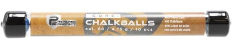 P2P Paintball Kugeln Core Chalkballs, Kreidekugeln mit Stahlkern blau, Trainigings-Munition, Kaliber 0.68, 10 Stück