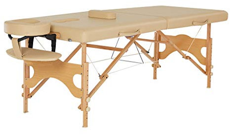 MOKLYF Salon- und Spa-Tische, zusammenklappbar, leicht, tragbar, Kosmetikliege, Massageliege für den Haushalt mit Armlehnen für die Reiki-Therapie(