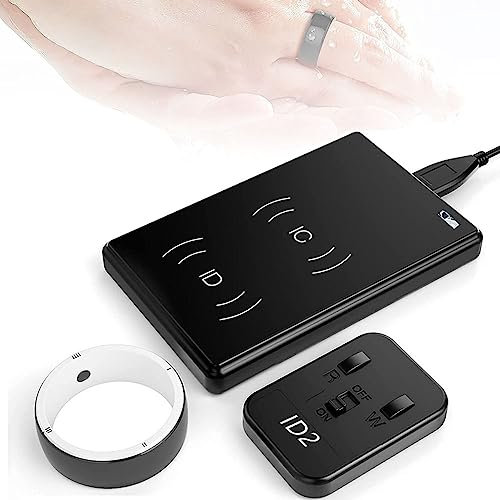 Bague intelligente multifonction avec réplicateur RFID, comprend 6 cartes RFID et 2 pierres de santé, lecteur NFC pour appareils iOS et Android