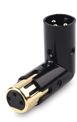 melairo 1 Stück 3-Poliger XLR-Winkeladapter, Verstellbar, Stecker auf Buchse, Rechtwinkliger XLR-Adapter, XLR-90-Grad-Adapter