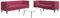 MOBCANT 2-TLG. Chesterfield-Sofa-Set mit Nackenrollen Rot Samt Wohnlandschaft Couch Polstergarnitur Schlafcouch für Wohnzimmer Wohnung Schlafzimmer Büro