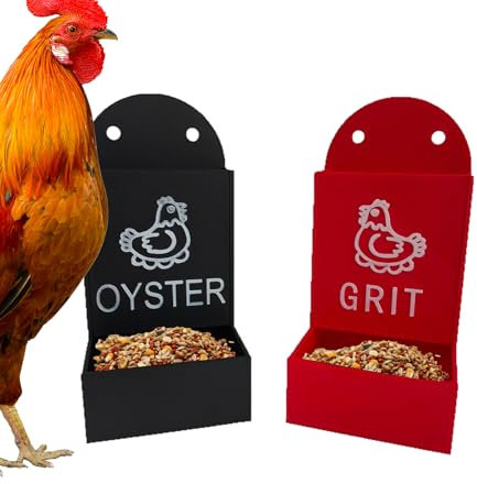 Chicken Shell Feeder – Food Dispenser for Poultry – 2 Pieces Trogo Grit for Ducks and Hens