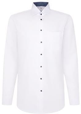 Seidensticker Men's Business Shirt - Regular Fit - Non-Iron - Kent Collar - Long Sleeve - 100% Cotton