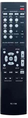 ROLLGAN RC-1196 Ersatz Fernbedienung Kompatibel mit Denon AV Receiver AVR-S510BT AVR-X520BT AVR-X510BT AVR-S500BT
