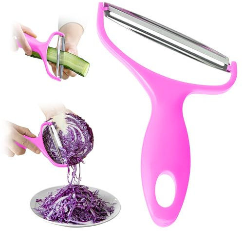 Lot de 2 râpes à choux en acier inoxydable pour salade de chou, concombre, carotte, pommes de terre, gadgets de cuisine (rose)
