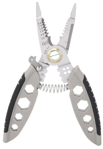 Gonetre Multifunctional Electrician Pliers 16 in 1 7 Inch Cable Stripper Tool for Wire Crimping Stripping Winding Cutting Pulling Electrical Maintenance Mechanical Repair Projects Gray