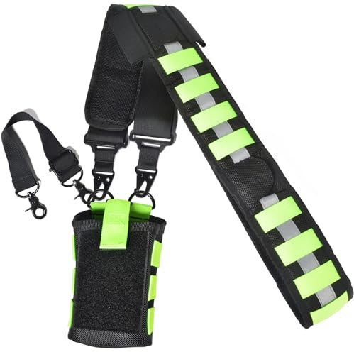 HYS Funkgeräteholster | MOLLE-Systemschlaufen | Reflektierende Schultergurte | Handmikrofon-Umhängeband | Pendelschutz | Entwässerungsöffnung