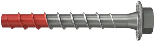 Fischer UltraCut Betonschraube FBS II 6 x 50/5 US R mit Sechskantkopf und integrierter Unterlegscheibe zur Befestigung und Installation von Betonarbeitsplatten, seismische Zone C1, Edelstahl, 100