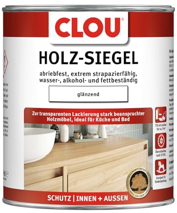 CLOU Holz-Siegel glänzend farblos – Premium-Klarlack für Böden – 750 ml