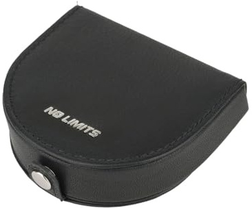 No Limits Porte-monnaie en vraie cuir, pour homme et femme, fermeture à bouton, porte-euro, avec boîte, Noir , Moderne