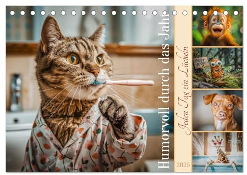 Humorvoll durch das Jahr (Tischkalender 2026 DIN A5 quer), CALVENDO Monatskalender: Dieser einzigartige Kalender ist Ihr täglicher Begleiter, um das ... Seite zu genießen. (CALVENDO Spass)