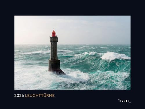 Leuchttürme - KUNTH Wandkalender 2026: Hochwertiger, bildstarker Kalender mit Spiralbindung im Großformat (KUNTH Wandkalender Black Edition 60 x 45 cm)