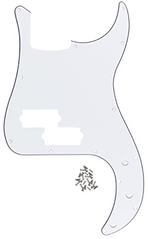 FLEOR 13-Loch Modern Style Standard Precision Bass Pickguard ohne Truss Rod Notch für 4-Saiter P Bass Modell, Weiß