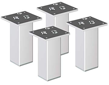 sossai® Exklusiv - Aluminium Möbelfüße | E4MF-N | 4er Set | Höhe: 200mm | Farbe: Aluminium