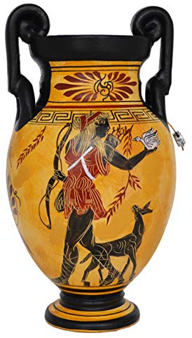 Talos Artifacts Diosa Athena y Dionisio - Artemis Diana Diosa de los Animales Anfora Jarrón